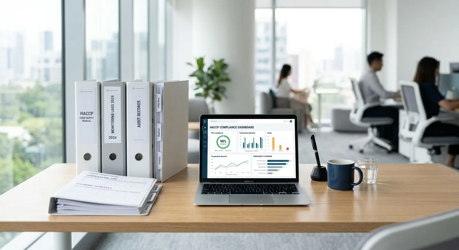 HACCP food safety plan documentation and monitoring records prepared for an SQF certification audit